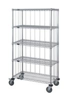 QUANTUM STORAGE M1848C46RE-5 Storage Cart, 3 Sided, 5 Shelf, 69 " X 18 " X 48 "