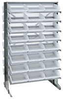 QUANTUM STORAGE QPRD-109CL Shelving Unit, 16 Shelves, 48 Bins, Transparent, 60 " X 24 " X 36 "