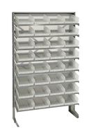 QUANTUM STORAGE QPRS-107CL Shelving Unit, 8 Shelves, 32 Bins, Transparent, 60 " X 12 " X 36 "