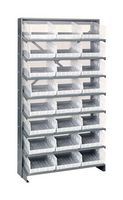 QUANTUM STORAGE QPRS-209CL Shelving Unit, 8 Shelves, 24 Bins, Transparent, 63.5 " X 12 " X 36 "