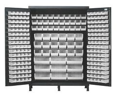 QUANTUM STORAGE QSC-60CL Storage, Bin Cabinet, Clear, 227 Bins, 84 " x 24 " x 60 "