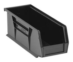 QUANTUM STORAGE QUS224BR Storage Bin, Recycled, Black, 4 " x 10.875 " x 4.125 "