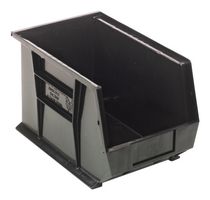 QUANTUM STORAGE QUS242BR Storage Bin, Recycled, Black, 8 " x 13.625 " x 8.25 "