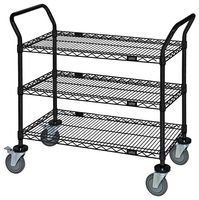 QUANTUM STORAGE WRC-1848BK-3 Storage Cart, Utility, 3 Shelf, 37.5 " X 18 " X 48 ", 1200 lb