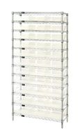 QUANTUM STORAGE WR12-110CL Shelving Unit, 12 Shelves, 33 Bins, Transparent, 74 " X 18 " X 36 "