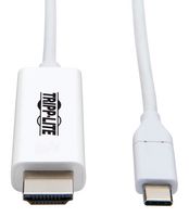 EATON TRIPP LITE U444-003-H4K6WE Audio / Video Cable Assembly, Gen 1 - 5Gbps, USB 3.1 Type C Plug, HDMI Plug, 3 ft, 914 mm, White