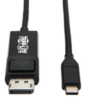 EATON TRIPP LITE U444-006-DP-BE Audio / Video Cable Assembly, Gen 1 - 5Gbps, USB 3.1 Type C Plug, DisplayPort Plug, 6 ft, 1.8 m