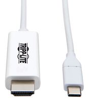 EATON TRIPP LITE U444-006-H4K6WE Audio / Video Cable Assembly, Gen 1 - 5Gbps, USB 3.1 Type C Plug, HDMI Plug, 6 ft, 1.8 m, White