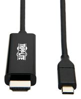 EATON TRIPP LITE U444-009-H4K6BE Audio / Video Cable Assembly, Gen 1 - 5Gbps, USB 3.1 Type C Plug, HDMI Plug, 9 ft, 2.7 m, Black