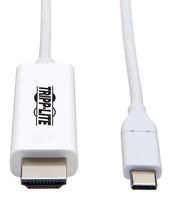 EATON TRIPP LITE U444-009-H4K6WE Audio / Video Cable Assembly, Gen 1 - 5Gbps, USB 3.1 Type C Plug, HDMI Plug, 9 ft, 2.7 m, White