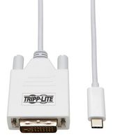 EATON TRIPP LITE U444-010-DE Audio / Video Cable Assembly, Gen 1 - 5Gbps, USB 3.1 Type C Plug, DVI-D Plug, 10 ft, 3 m, White