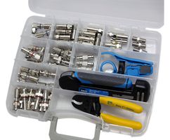 IDEAL 33-639 Service Connector Kit, Compression Tool, Cutter, Stripper, Splice & BNC Adapters, F & BNC Connectors