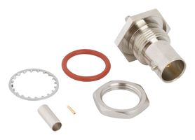 AMPHENOL RF 112235-12 RF / Coaxial Connector, BNC Coaxial, Straight Bulkhead Jack, Solder, Crimp, 75 ohm