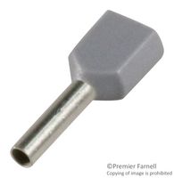 TE CONNECTIVITY - AMP 1-966144-0 Wire Ferrule, Twin Wire, 11 AWG, 4 mm², 12 mm, Gray