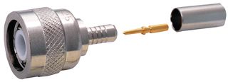 AMPHENOL RF 000-36825 RF / Coaxial Connector, TNC Coaxial, Straight Plug, Crimp, 50 ohm, RG58, RG141, Brass
