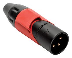 AMPHENOL AUDIO AX3MB2M-AU XLR Connector, Pin Contact, Red, 3 Contacts, Plug, Cable Mount, Gold Plated Contacts