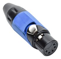 AMPHENOL AUDIO AX5FB6M-AU XLR Connector, Skt Contact, Blu, 5 Contacts, Plug, Cable Mount, Gold Plated Contacts