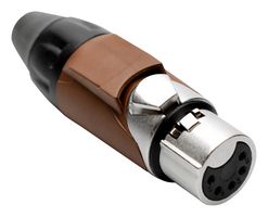 AMPHENOL AUDIO AX5F1M XLR Connector, Socket (Female), Brown Sleeve, 5 Contacts, Plug, Cable Mount, Tin Plated Contacts