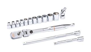GEARWRENCH 81390 Stubby Socket Set, 1/4" Drive Ratchet/Universal Joint, 3" and 6" Extension Bar, 15 Piece