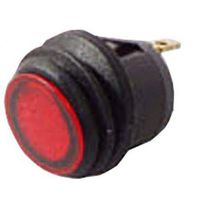 Rocker Switch, On-Off, SPST, Non Illuminated, Press Fit, Red