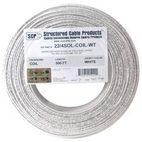 STRUCTURED CABLE 22/4SOL-COIL-WT Multiconductor Cable, Unshielded, 4 Conductor, 24 AWG, 500 ft, 152.4 m