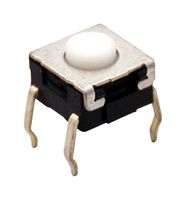 OMRON ELECTRONIC COMPONENTS B3W-1020 Tactile Switch, B3W Series, Top Actuated, Through Hole, Plunger for Cap, 160 gf, 50mA at 24VDC