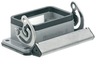 WEIDMULLER 1202100000 Heavy Duty Connector, Base, Bulkhead Mount, Aluminum Body, 1 Lever, 6B, RockStar HDC Inserts