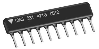 VISHAY CSC09A0110K0GPA Fixed Network Resistor, 10 kohm, Bussed, 8 Resistors, SIP, PC Pin, ± 2%
