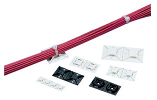 PANDUIT ABM112-A-D Cable Tie Mount, 4 Way Entry, Adhesive, White, Nylon (Polyamide), 28.6 mm, 28.6 mm
