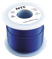 NTE ELECTRONICS WH18-06-100 Wire, Hook Up, WH Series, PVC, Blue, 18 AWG, 100 ft