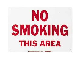 BRADY 42712 Safety Sign, No Smoking This Area, 254 mm, 355.6 mm