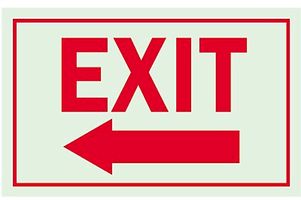 BRADY 80219 Safety Sign, Exit / Arrow Left (Symbol), 177.8 mm, 254 mm