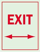 BRADY 80221 Safety Sign, Exit / Double Arrow (Symbol), 177.8 mm, 254 mm