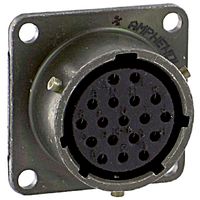 AMPHENOL INDUSTRIAL PT02E14-18S(023) Circular Connector, PT Series, MIL-DTL-26482 Series I, Box Mount Receptacle, 18 Contacts