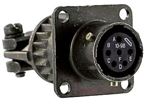 AMPHENOL INDUSTRIAL MS3110F10-98S Circular Connector, MIL-DTL-26482 Series I, MS3110 Series, Wall Mount Receptacle, 6 Contacts