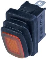 ZF KRE2ALA2RBB Rocker Switch, On-Off, SPST, Illuminated, Panel Mount, Red, KR Series