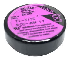 TADIRAN BATTERIES TL-5135/PBP Battery, 9 V, 1/6D, Lithium Thionyl Chloride, 1.7 Ah, Snap Contact, 1