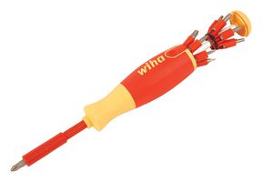 WIHA 38051 Bit Holder Set, Pop-Up, Insulated, 14 Pieces of Slotted, Phillips, Square, Torx Bit Holders