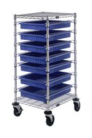 QUANTUM STORAGE BC212439M2BL Storage Cart, Blue, 7 Bins, 45 " x 21 " x 24 "