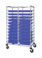 QUANTUM STORAGE BC214069M2DBL Storage Cart, Blue, 22 Bins, 69 " x 24 " x 40 "