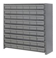 QUANTUM STORAGE CL1239-401GY Shelving Unit, 7 Shelves, 54 Bins, Grey, 39 " X 12 " X 36 "