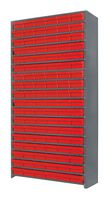 QUANTUM STORAGE CL1275-401RD Shelving Unit, 13 Shelves, 108 Bins, Red, 75 " X 12 " X 36 "