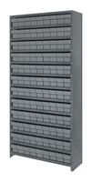 QUANTUM STORAGE CL1275-501GY Shelving Unit, 13 Shelves, 108 Bins, Grey, 75 " X 12 " X 36 "
