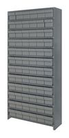 QUANTUM STORAGE CL1275-601GY Shelving Unit, 13 Shelves, 72 Bins, Grey, 75 " X 12 " X 36 "