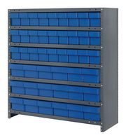 QUANTUM STORAGE CL1839-624BL Shelving Unit, 7 Shelves, 45 Bins, Blue, 39 " X 18 " X 36 "