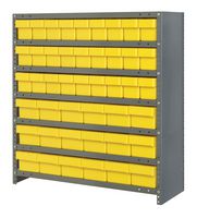QUANTUM STORAGE CL1839-624YL Shelving Unit, 7 Shelves, 45 Bins, Yellow, 39 " X 18 " X 36 "