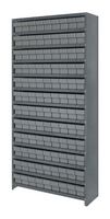 QUANTUM STORAGE CL1875-604GY Shelving Unit, 13 Shelves, 108 Bins, Grey, 75 " X 18 " X 36 "