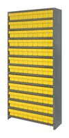 QUANTUM STORAGE CL1875-604YL Shelving Unit, 13 Shelves, 108 Bins, Yellow, 75 " X 18 " X 36 "