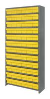 QUANTUM STORAGE CL2475-603YL Shelving Unit, 13 Shelves, 72 Bins, Yellow, 75 " X 24 " X 36 "