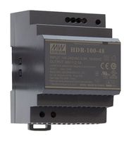 MEAN WELL HDR-100-48 AC/DC DIN Rail Power Supply (PSU), ITE, 1 Output, 92.2 W, 48 V, 1.92 A